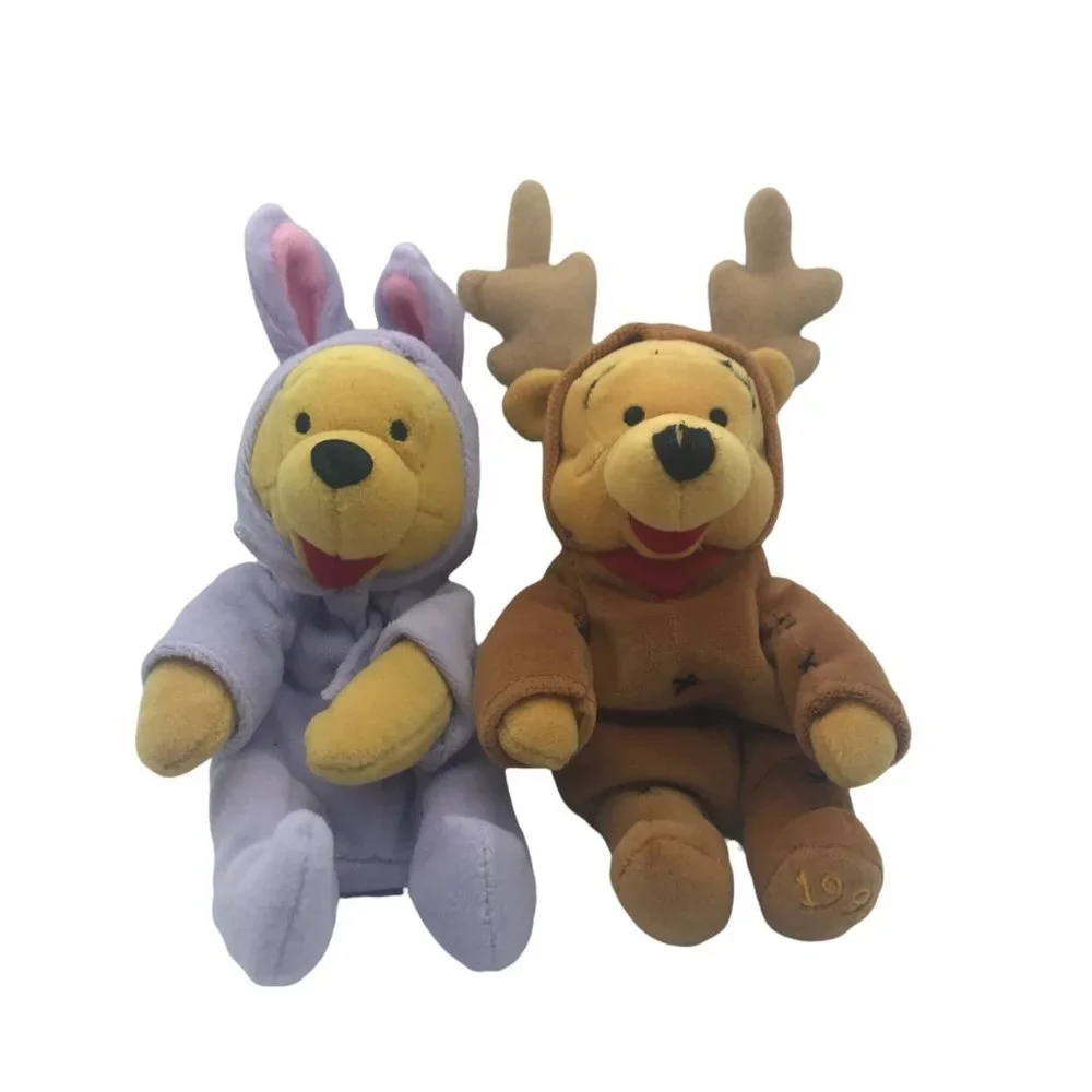 Disney Easter Bunny & Reindeer Winnie the‎ Pooh Plush Lot of 2 Stuffed Animal 9